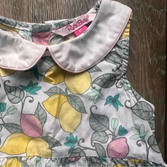 Ruffle Butts Pink and Yellow Lemon Dress - Picture 3 of 3